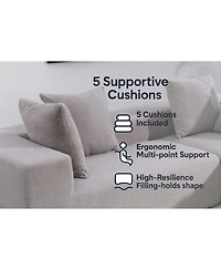 Streamdale Furniture Modern Gray Fabric Sofa with Plush Cushions and Pet-Friendly Design