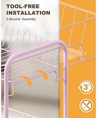 Mythinglogic 4 Tier Rolling Cart with 360°Wheels, Snack Cart