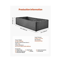 Slickblue 8x4x2 ft Galvanized Metal Raised Garden Bed Dark Grey