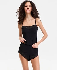 I.n.c International Concepts Women's Lace-Trim Tank & Short Set, Macy's Exclusive
