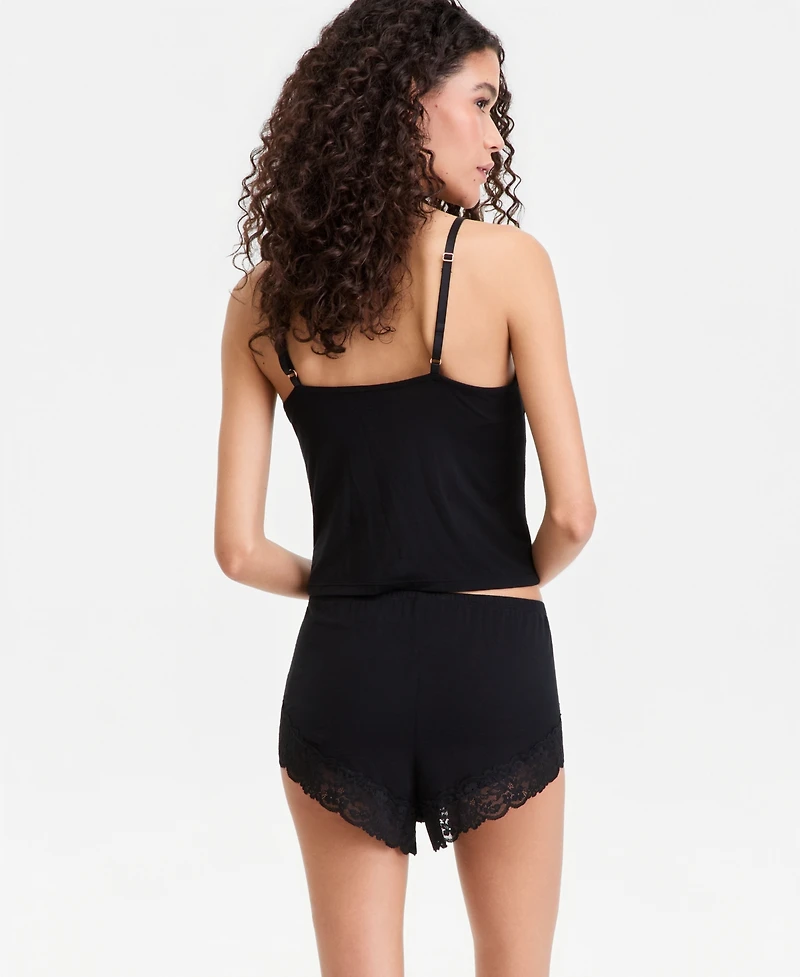 I.n.c International Concepts Women's Lace-Trim Tank & Short Set, Macy's Exclusive