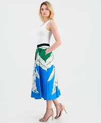 T Tahari Women's Full Pull-On Elastic Midi Skirt