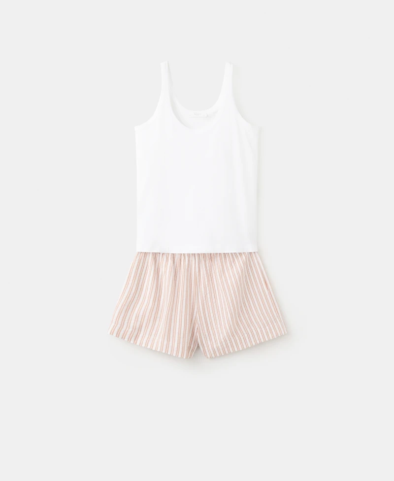 Mango Women's Two-Piece Cotton Striped Pajamas