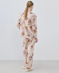 Mango Women's Watercolor Print Cotton Pajama Trousers