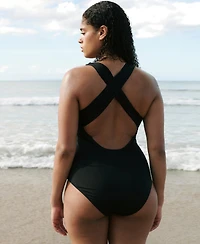 Mango Women's Floral Cross-Back Swimsuit