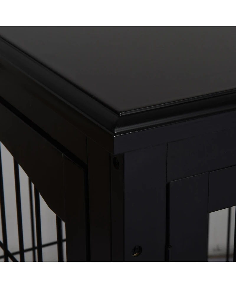 Aostirmotor Small Dog Crate End Table – Pet Cage with Two Opening Sides & Lockable Door, Decorative Indoor Kennel