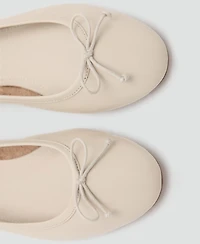 Mango Women's Bow Leather Ballet Flats