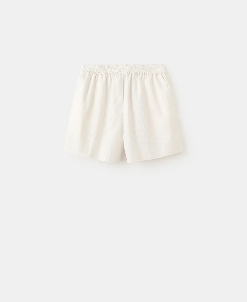 Mango Women's Elastic Waist Cotton Shorts