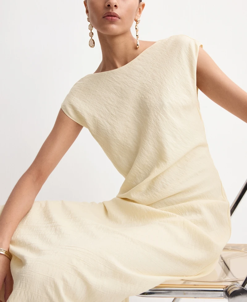 Mango Women's Open-Back Textured Dress