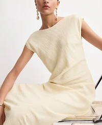 Mango Women's Open-Back Textured Dress