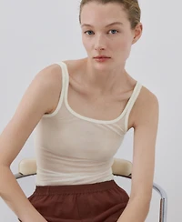 Mango Women's Seamless Lyocell Wool Top