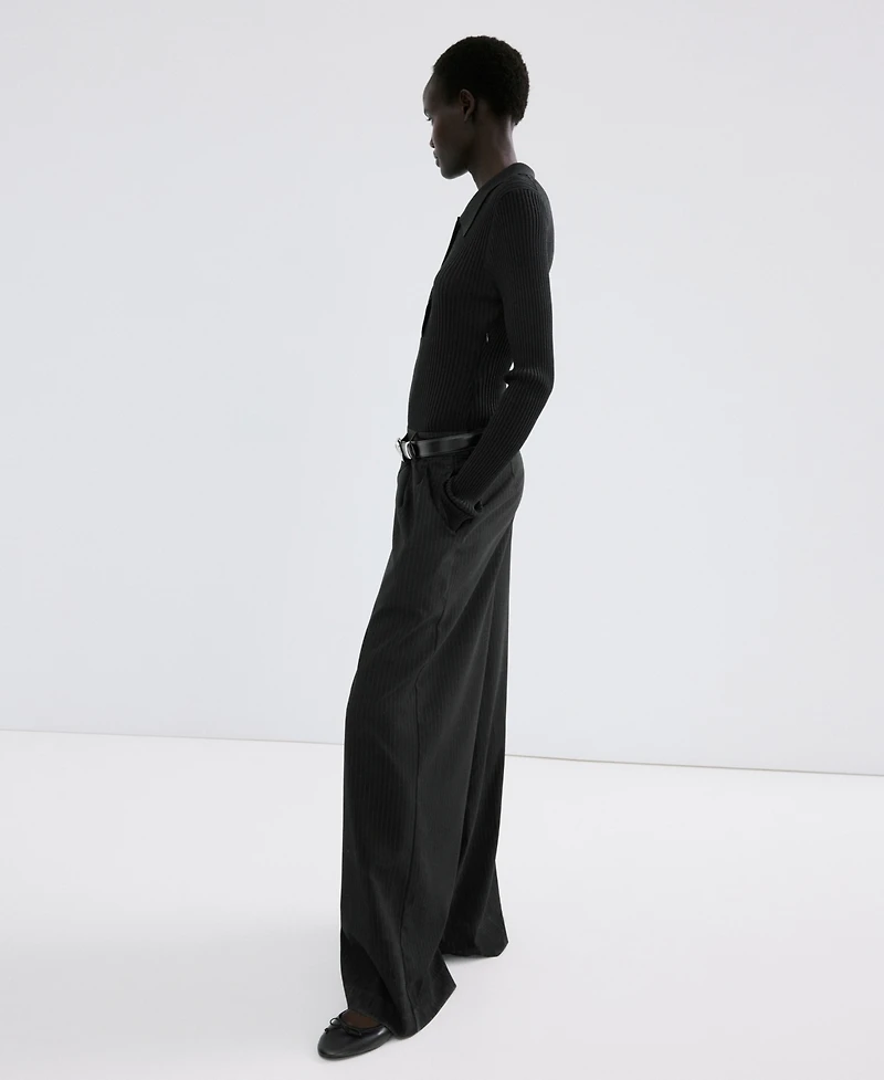 Mango Women's Contrast-Bodice Long Jumpsuit