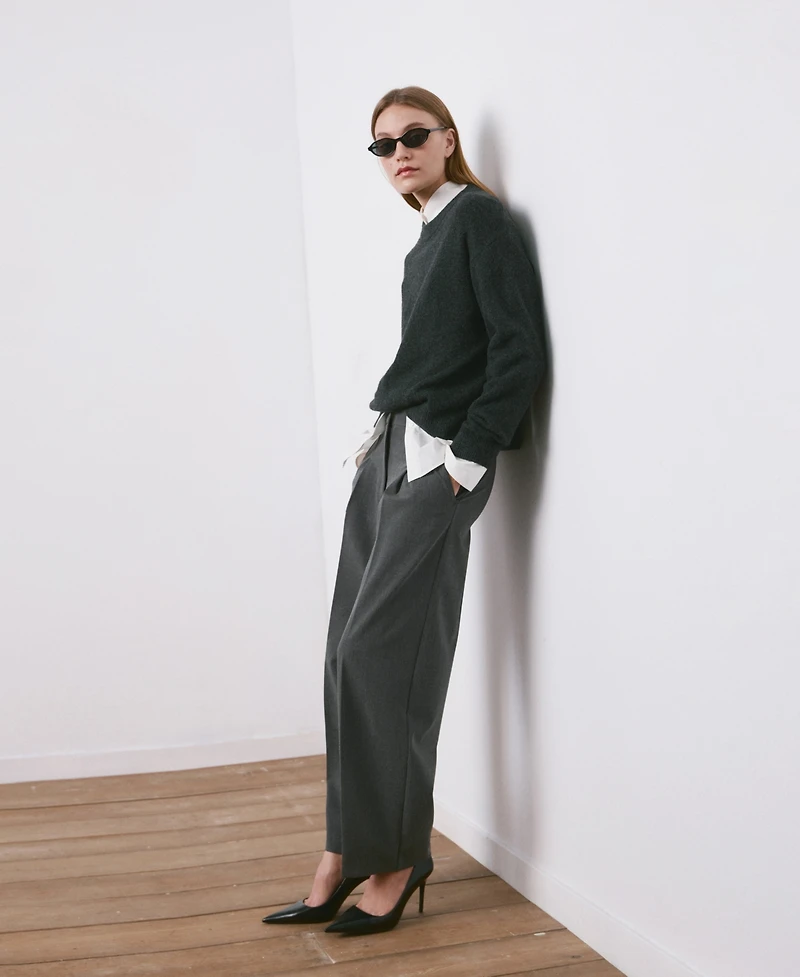 Mango Women's Straight-Fit Pleated Pants