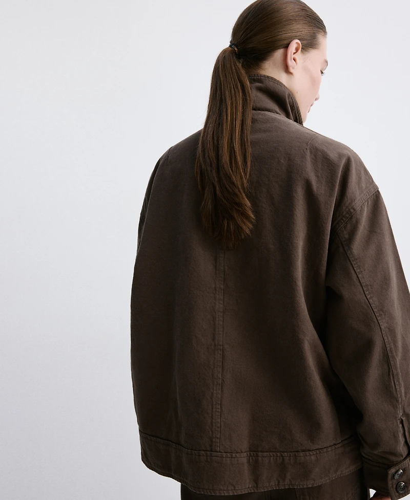 Mango Women's Pockets Oversized Denim Barn Jacket