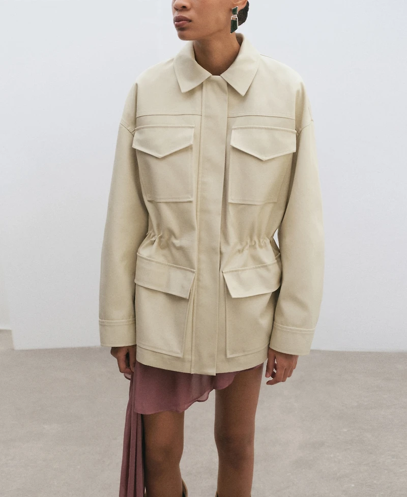 Mango Women's Pockets Oversized Parka