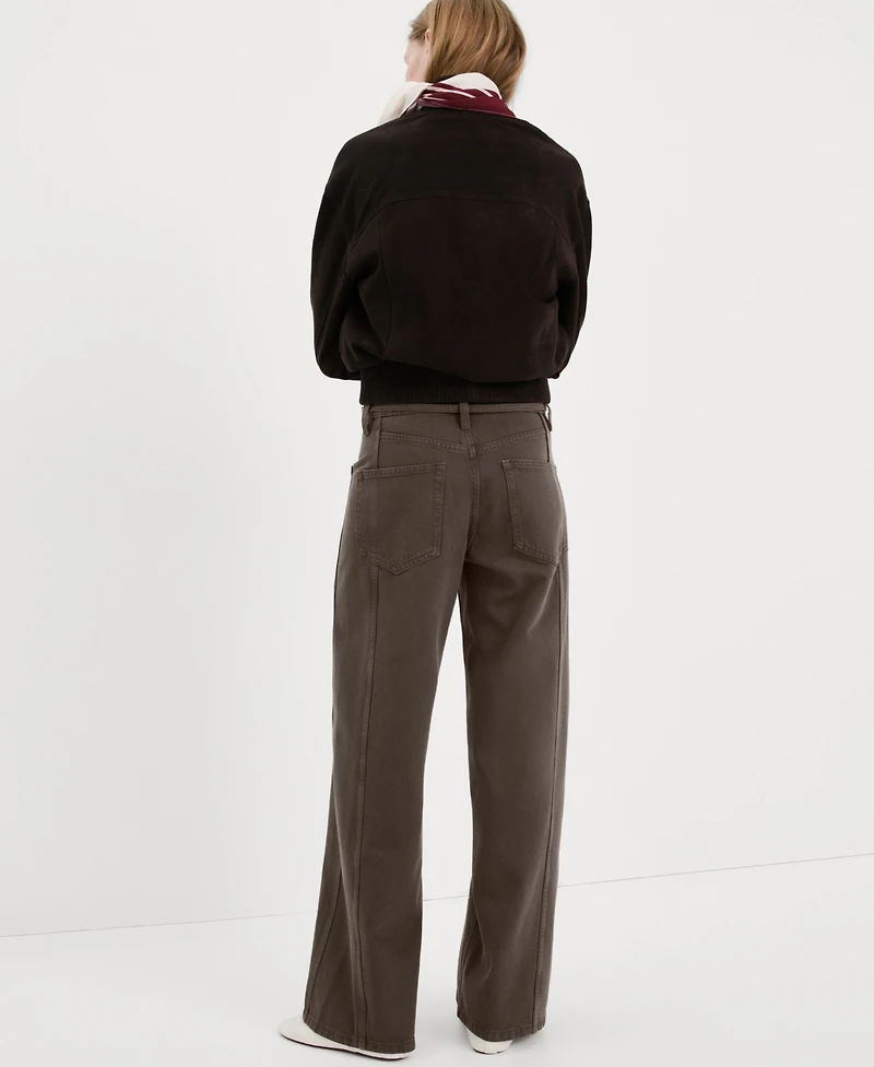 Mango Women's Drawstring Wide-Leg Jeans