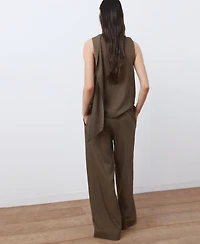 Mango Women's Straight Striped Pants