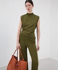 Mango Women's Fine-Knit Straight-Fit Pants