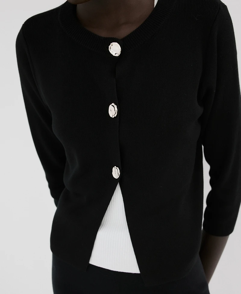 Mango Women's Jewel Button Knitted Cardigan