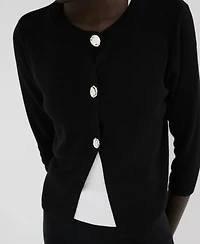 Mango Women's Jewel Button Knitted Cardigan