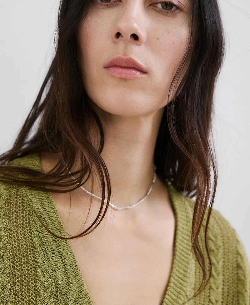 Mango Women's Knitted Braided Cardigan