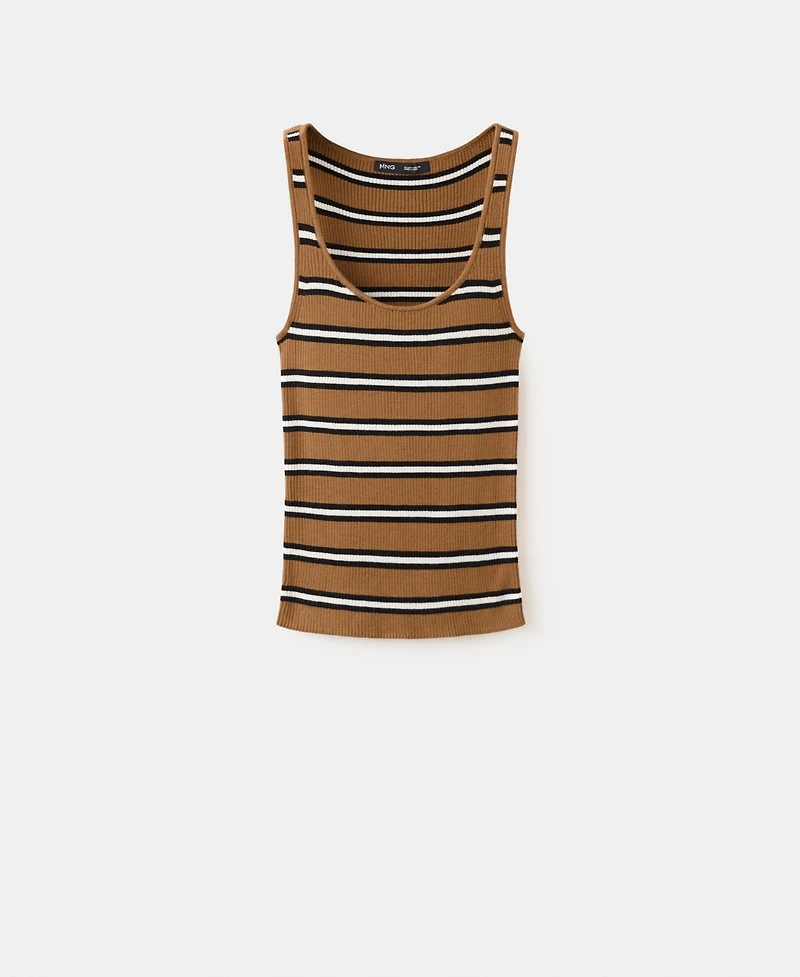 Mango Women's Striped Knit Top