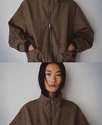 Mango Women's Houndstooth High-Neck Jacket