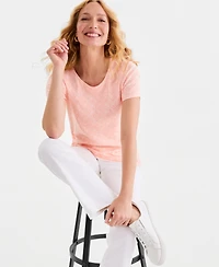 Style & Co Petite Scoop Neck T-Shirt, Macy's Exclusive