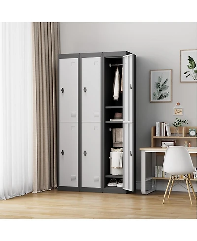 gaomon Metal Storage Cabinet with 2 Doors, Lockers for Employees Students with Shelves, Metal Storage Steel Locker for School Garage Office