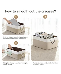 Sugift 4 Pack Collapsible and Stackable Plastic Storage Bins with Attached Lid