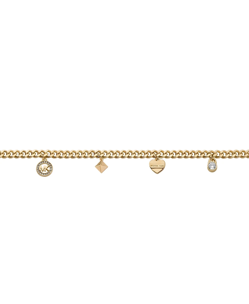 Michael Kors Multi Charms Curb Chain Necklace