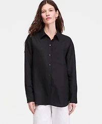 On 34th Women's Linen-Blend Relaxed Oversized Button-Down Shirt, Macy's Exclusive