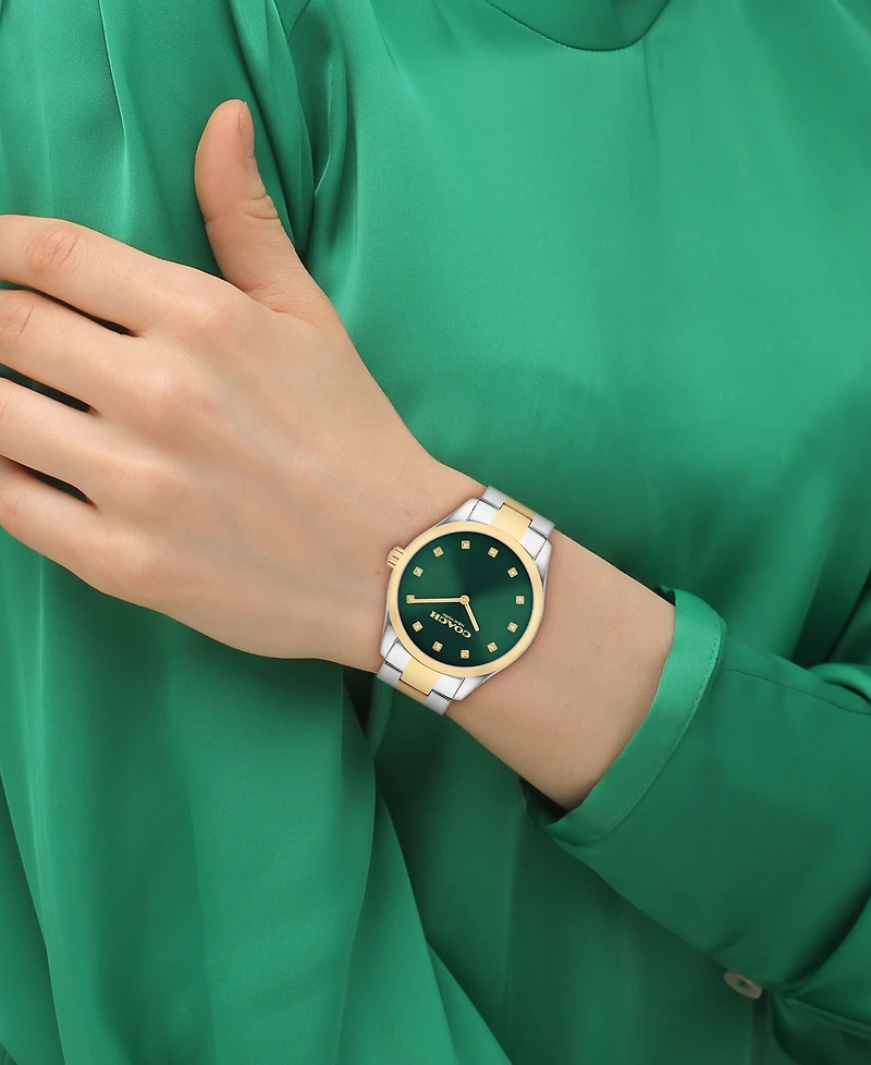 Coach Women's Brooks Two Tone Stainless Steel Bracelet Watch, 36mm