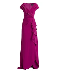 Tadashi Shoji Women's Talise Waterfall Flounce Gown