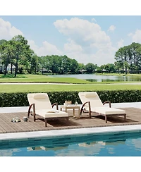 gaomon Patio Furniture Outdoor Wicker Chaise Lounge Chair with Arms