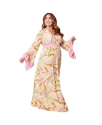 Unique Vintage Plus Long Sleeve Empire Waist Maxi Dress