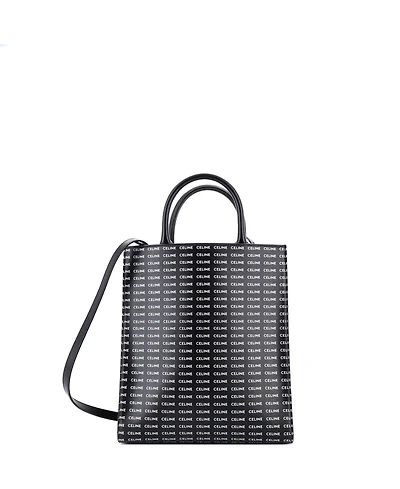 Pre-Owned Celine Small Vertical Cabas Tote All Over Logo Print Leather