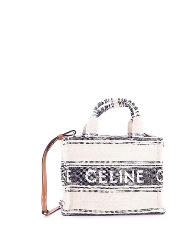 Pre-Owned Celine Small Cabas Thais Tote Striped Jacquard Textile