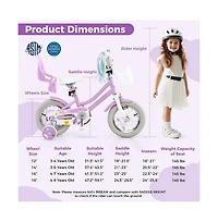 Hongge 12 Inch Girls Bike Kids Bicycle with Doll Seat and Streamers for Children 3-4 Years Old