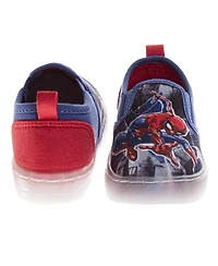 Spider-Man Big Boys Marvel Spiderman Slip On Canvas Easy Wear NoLace Design Everyday Casual Comfortable Fit