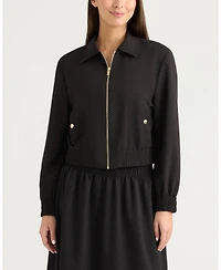 Ellen Tracy Women's Zip Front Bomber Jacket