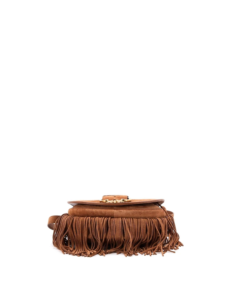Pre-Owned Celine Medium Camarat Fringe Crossbody Bag Suede