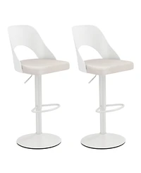 Slickblue Set of 2 Pu Leather Bar Stools with Wide Padded Seat