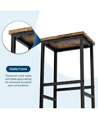 gaomon Counter Height Dining Table Set with Storage & 2 Bar Stools, 3-Piece Wooden Kitchen Table for Small Spaces