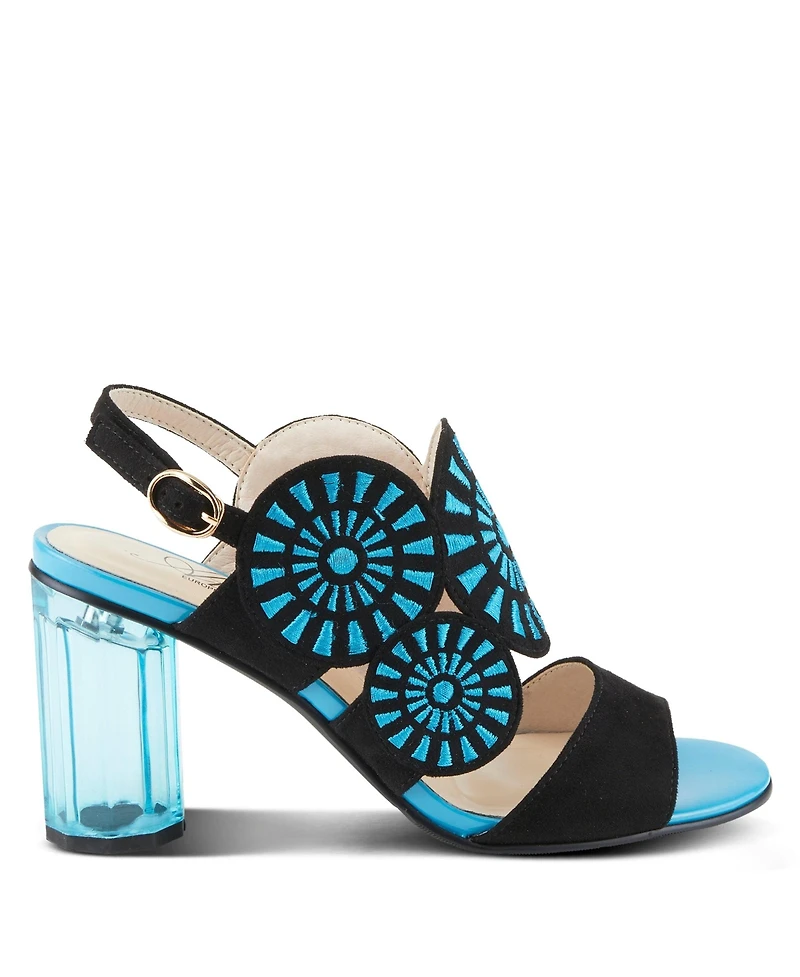 Azura Embroidery Women's Pump with Adjustable Ankle Strap