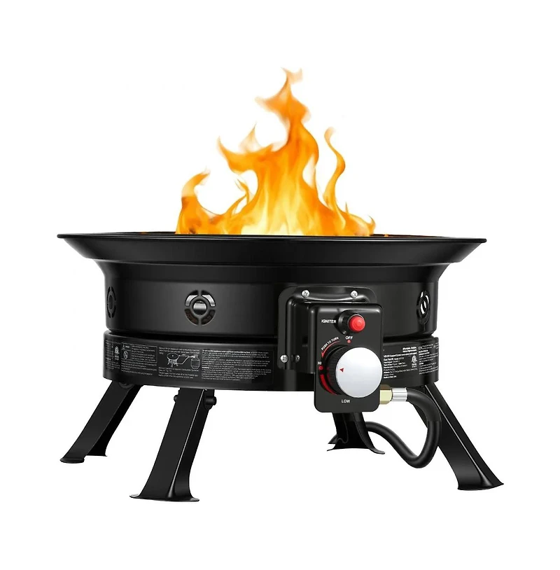Slickblue 19 Inch Propane Fire Pit 53000 Btu with Grill Grate