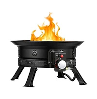 Slickblue 19 Inch Propane Fire Pit 53000 Btu with Grill Grate