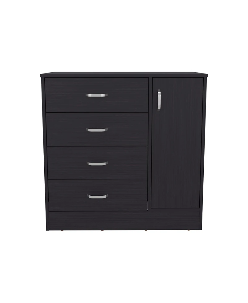 flynama Modern 5 Drawer Dresser Solid Wood Cabinet with Metal Handles for Bedroom Home Office Hallway