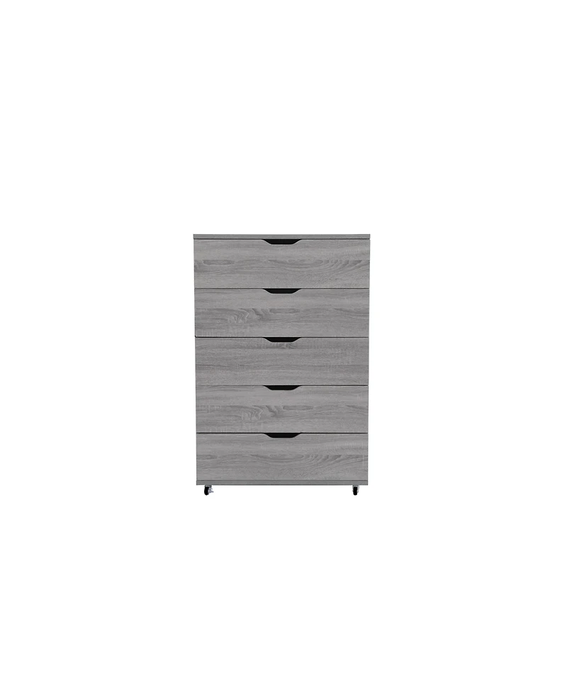 flynama Modern 4 Drawer Dresser Mdf Cabinet with Wheels for Bedroom Living Room Entryway