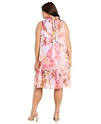 R & M Richards Plus Floral Print Sleeveless Dress